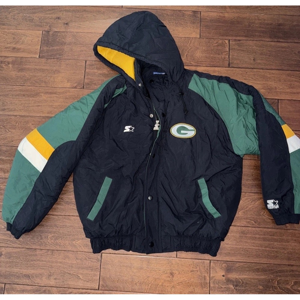 Vintage 90's NFL Green‎ Bay Packers Pullover Starter Jacket, Men's Size XL